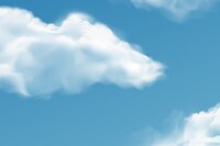 White clouds. Realistic 3d semi transparent cloud in blue sky. Summer rain clouds vector isolated se